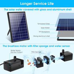 Biling solar fountain pump with water tubing accessories