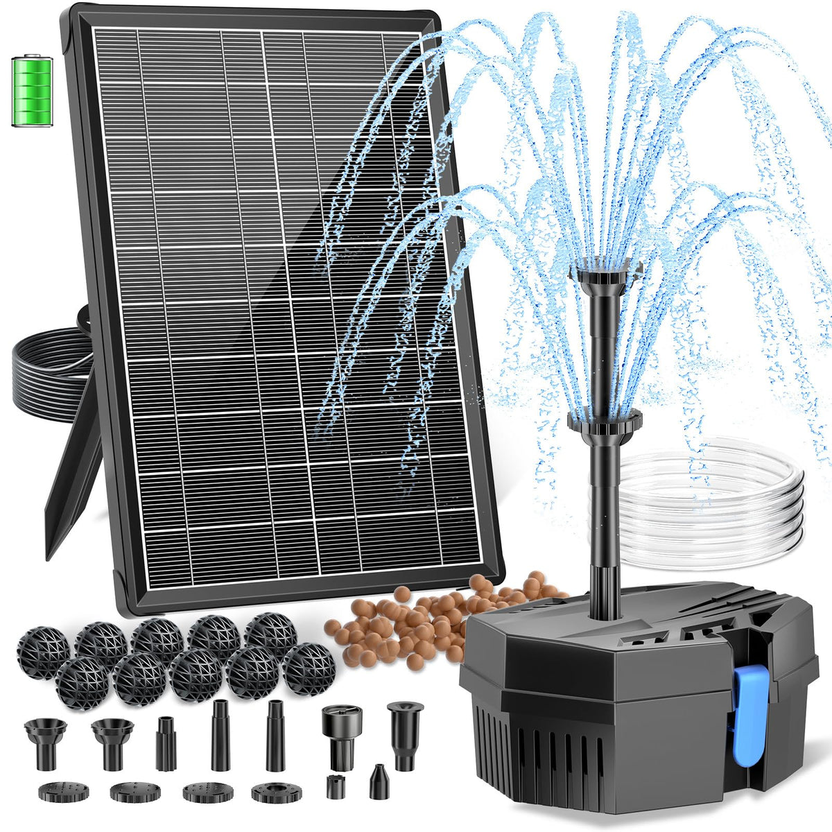 Biling Solar Pond Filter black model with solar panel