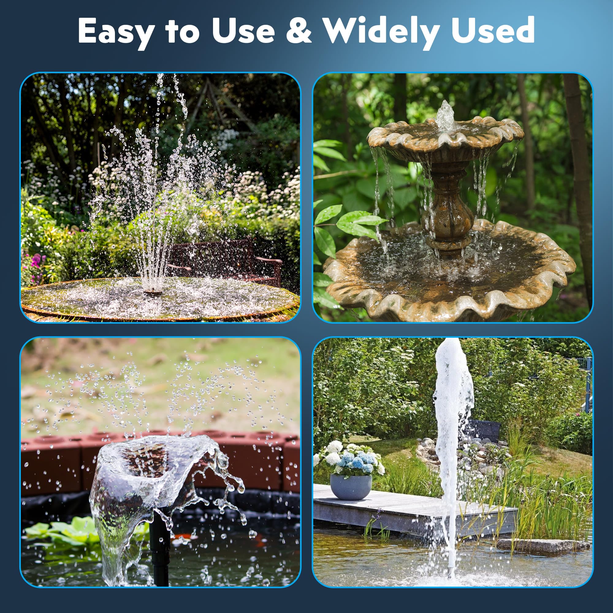 Biling Solar Pond Filter with water fountain feature