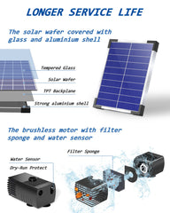 Biling solar water pump with 5 spray patterns in bird bath