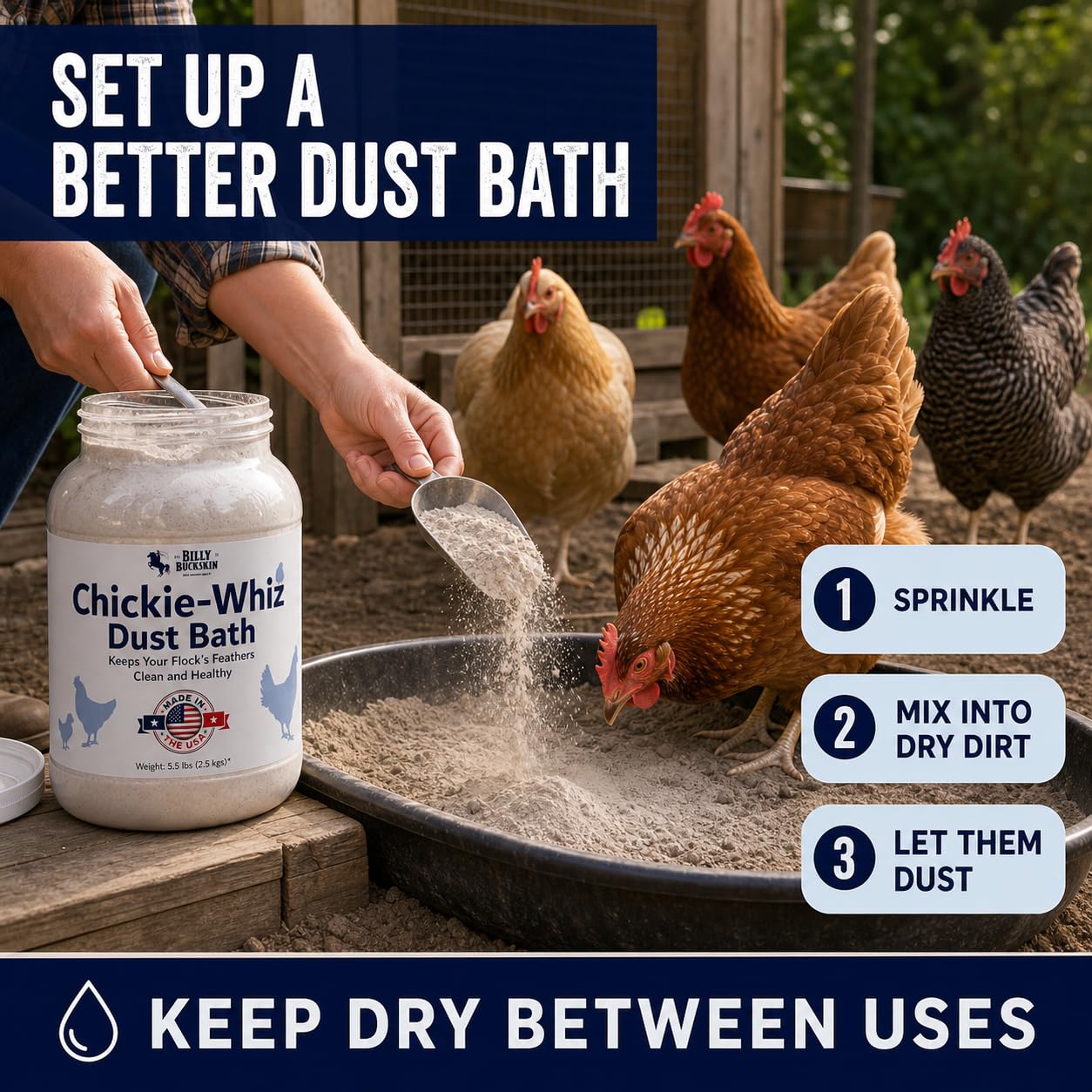 Billy Buckskin Chicken Dust Bath 5.5lb product details