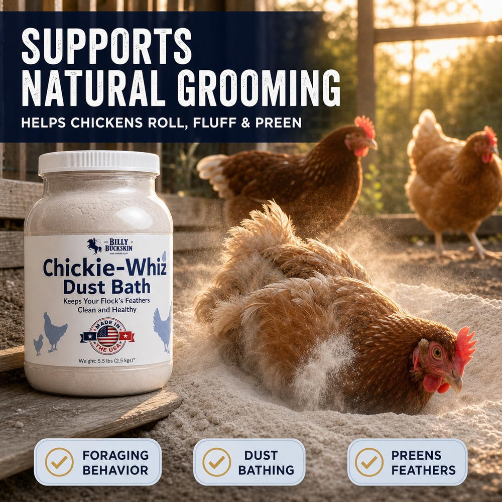 Billy Buckskin Chicken Dust Bath 5.5lb with volcanic ash texture