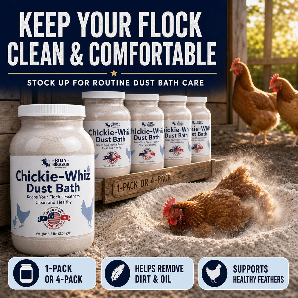 Billy Buckskin Chicken Dust Bath packaging back view