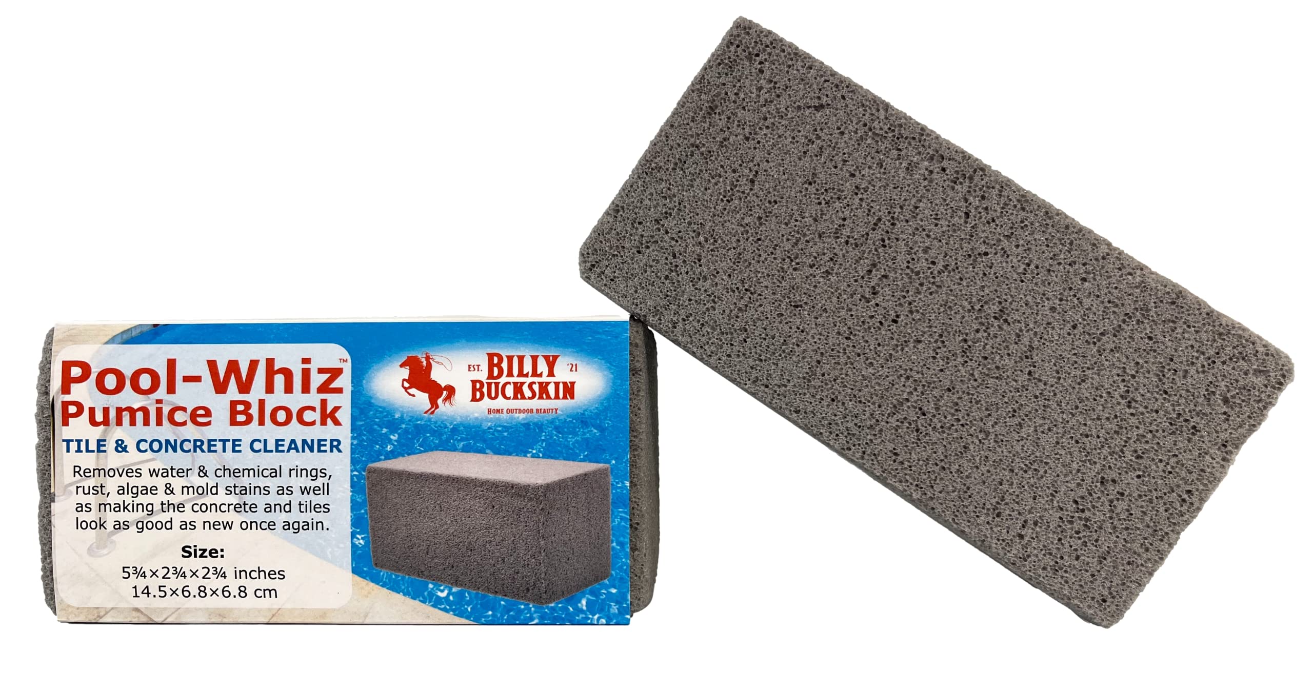 BILLY BUCKSKIN Pumice Pool Block packaging