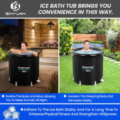 BINYUAN XL Ice Bath Tub filled with water