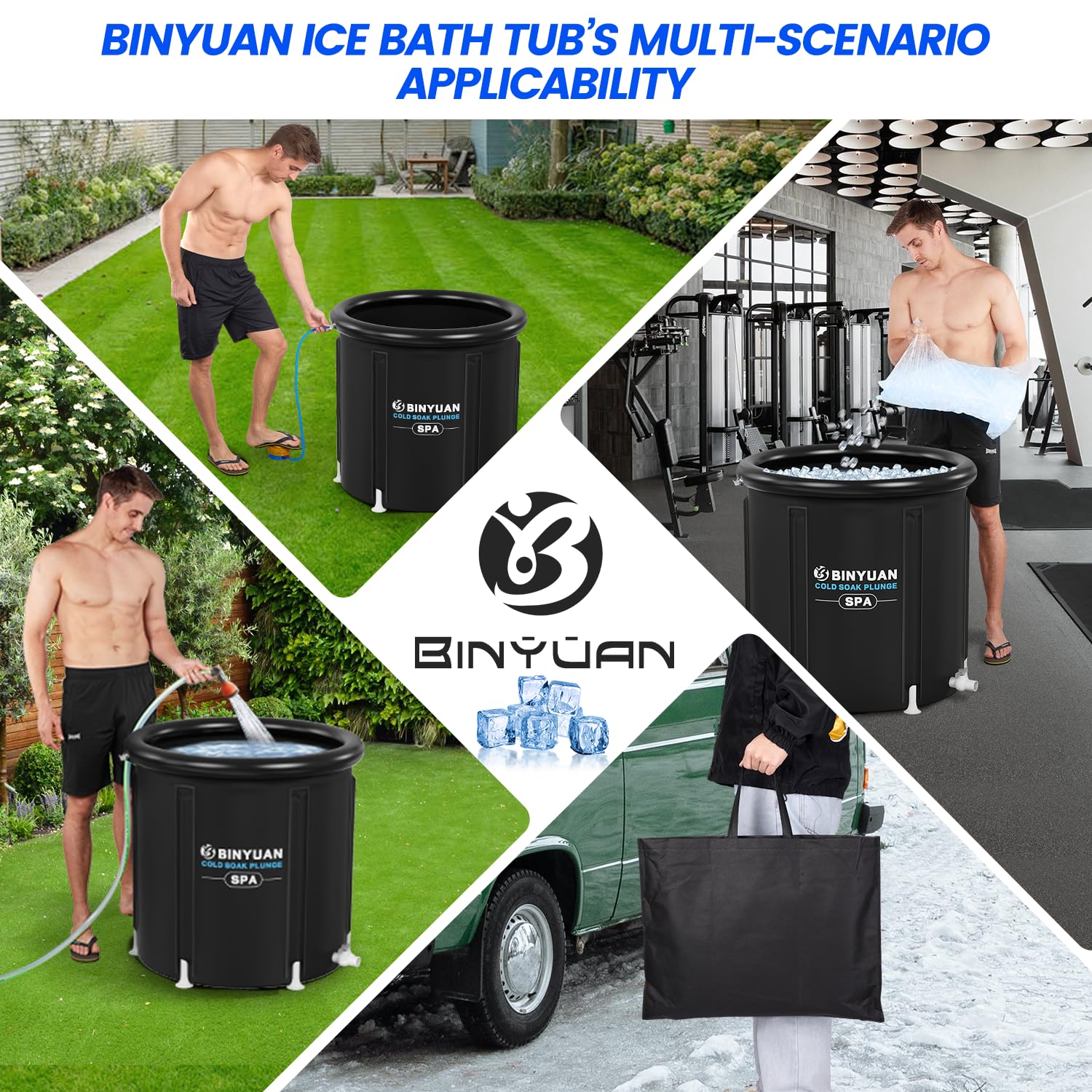 BINYUAN XL Ice Bath Tub with athletes using it