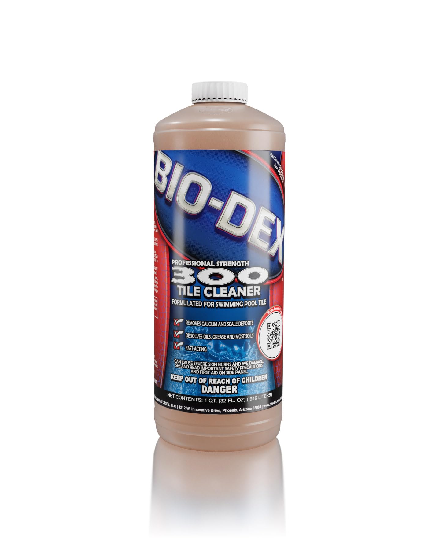 Bio-Dex #300 Tile Cleaner 1 qt brown liquid bottle front view