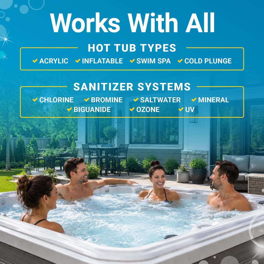 Bio Ouster cleaner alongside hot tub supplies