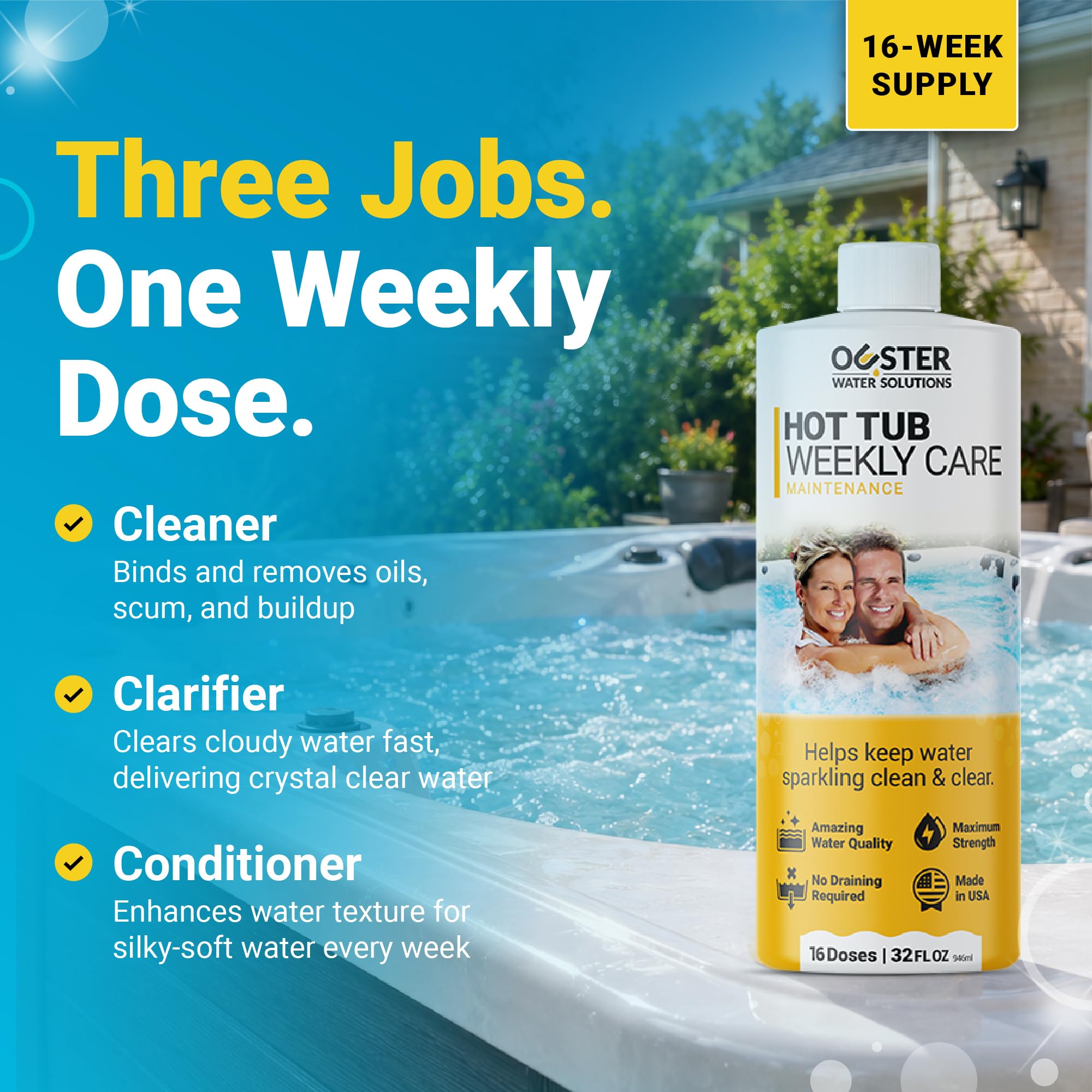Bio Ouster cleaner in use in a hot tub