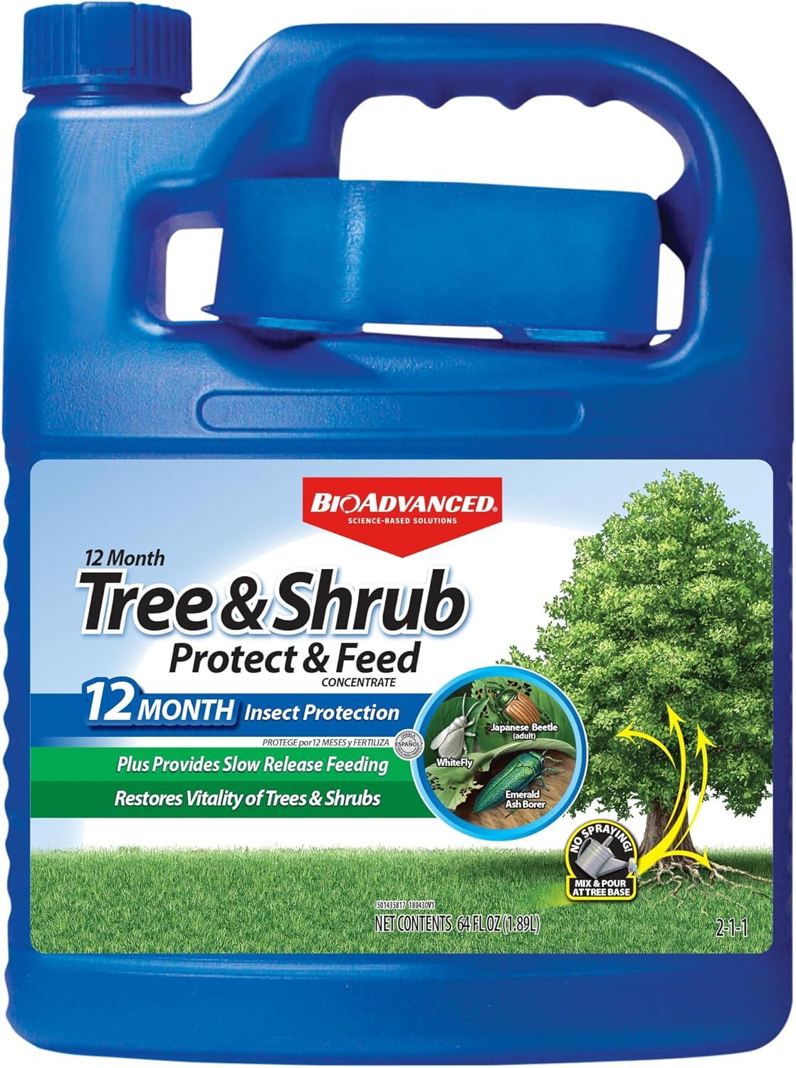 BioAdvanced 12 Month Tree & Shrub Protect and Feed Concentrate 64 oz front view