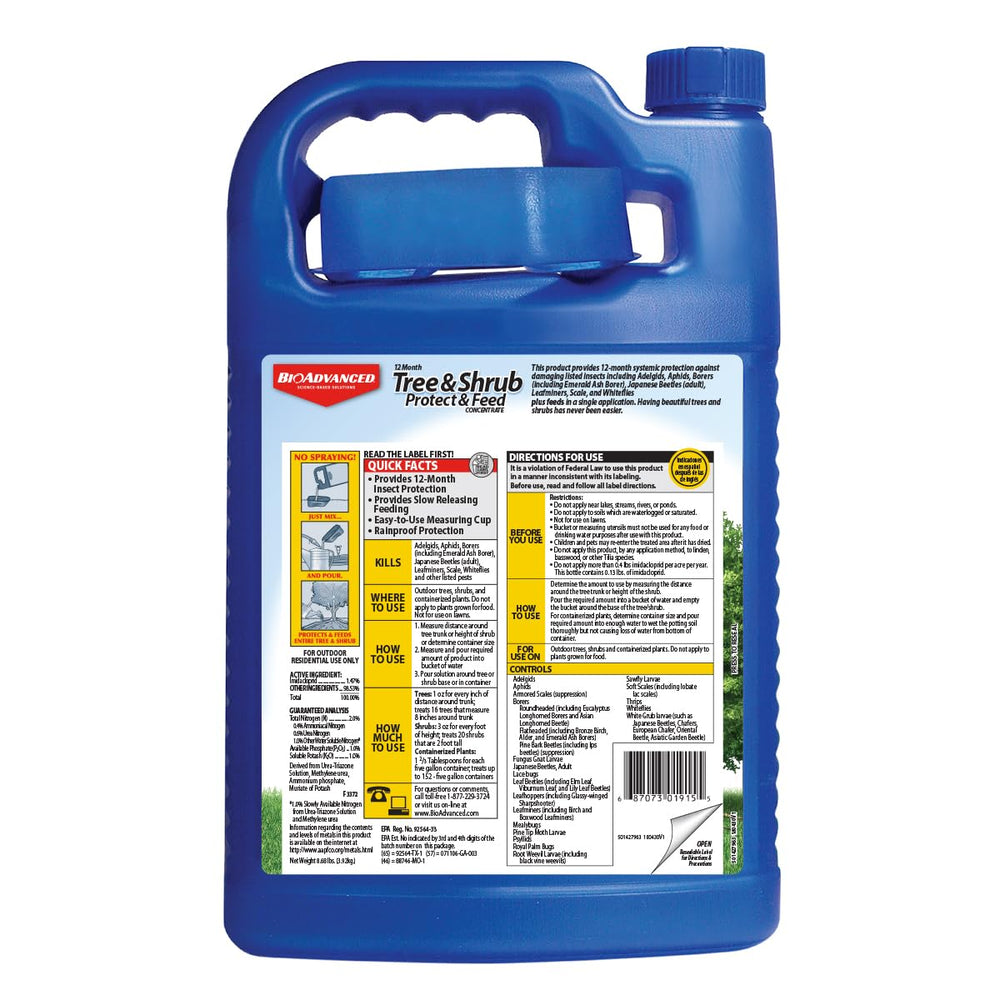 BioAdvanced 12 Month Tree & Shrub Protect and Feed Concentrate packaging side view