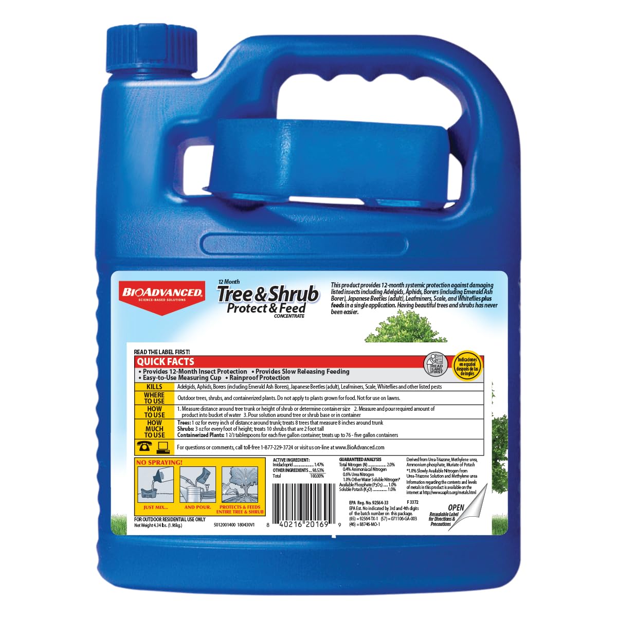 BioAdvanced 12 Month Tree & Shrub Protect and Feed Concentrate packaging