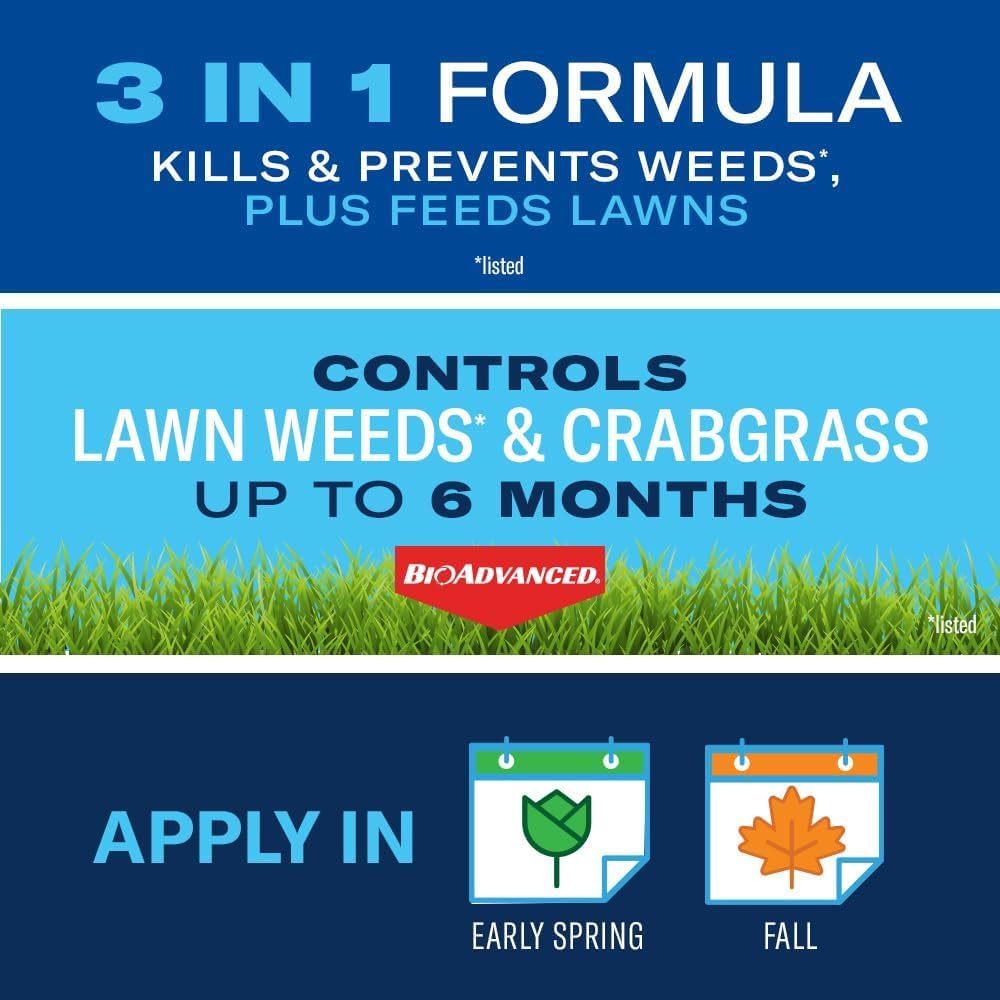 BioAdvanced 3-in-1 Weed and Feed spreader application