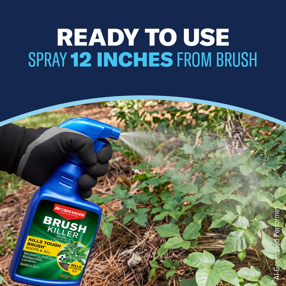 BioAdvanced Brush Killer Plus Spray back view showing ingredients