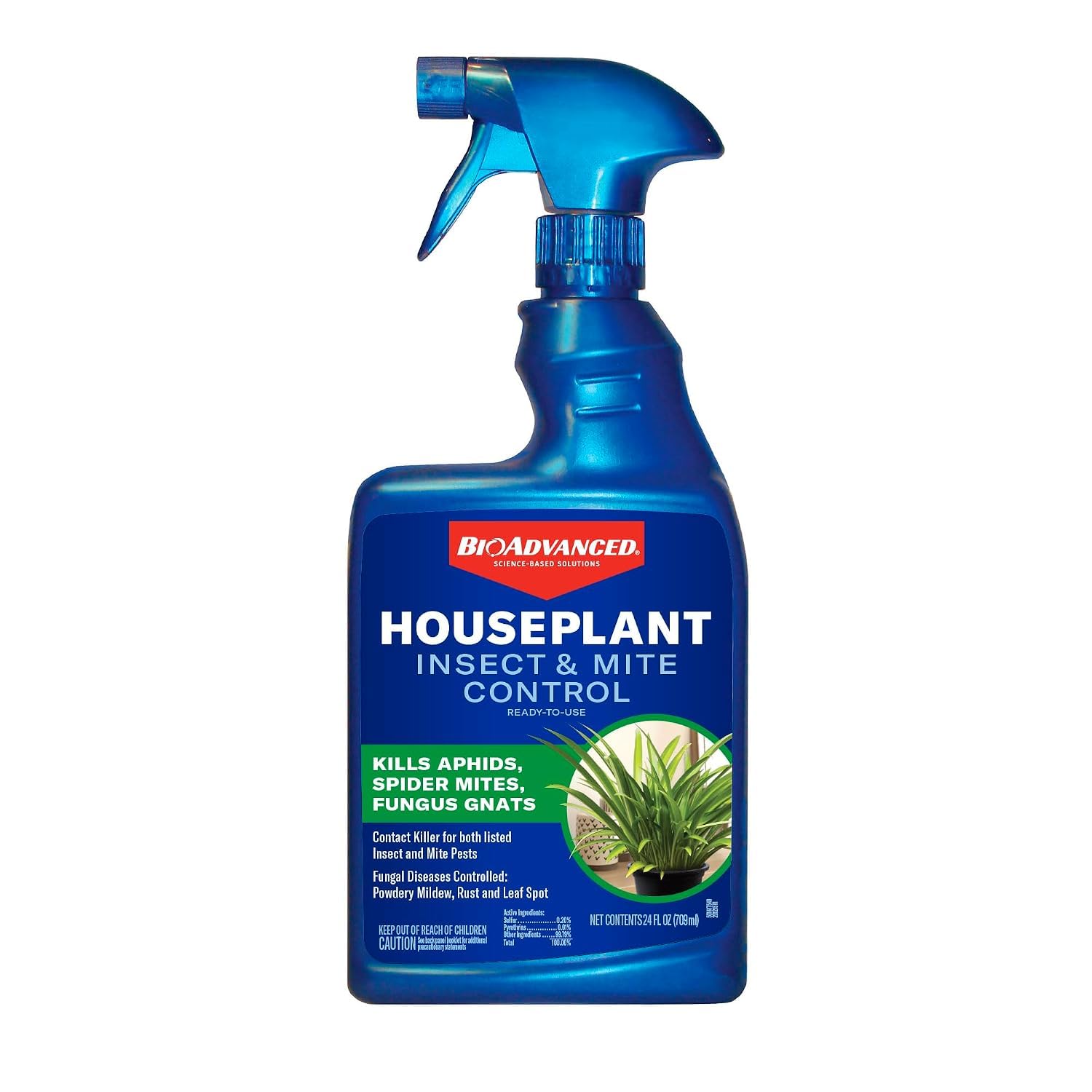 BioAdvanced Houseplant Insect & Mite Control Spray 24 fl oz bottle front view