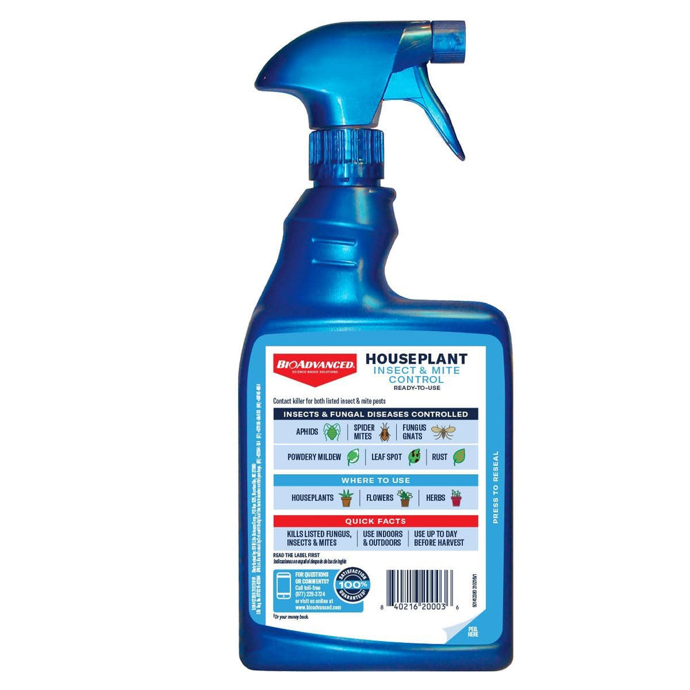 BioAdvanced Houseplant Insect & Mite Control Spray in use outdoors