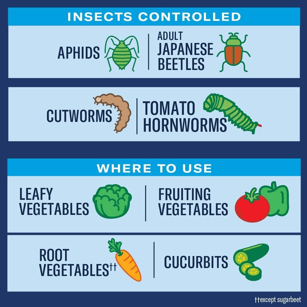 BioAdvanced Tomato & Vegetable Insect Killer bottle with garden background