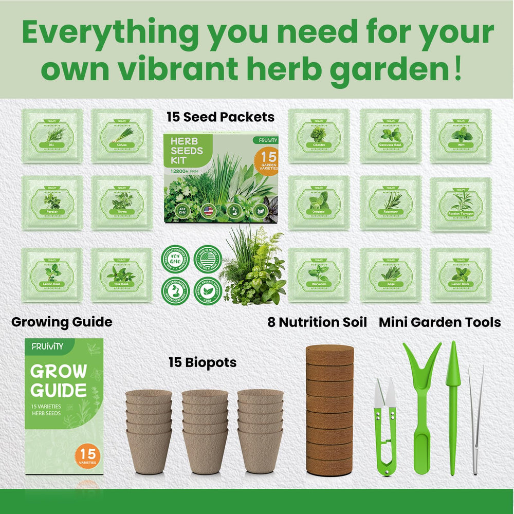 Biodegradable pots included in the Fruivity herb kit
