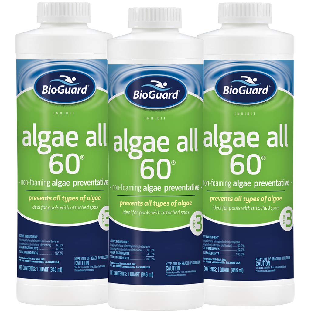 BioGuard Algae All 60 Liquid Algaecide 3 Pack front view