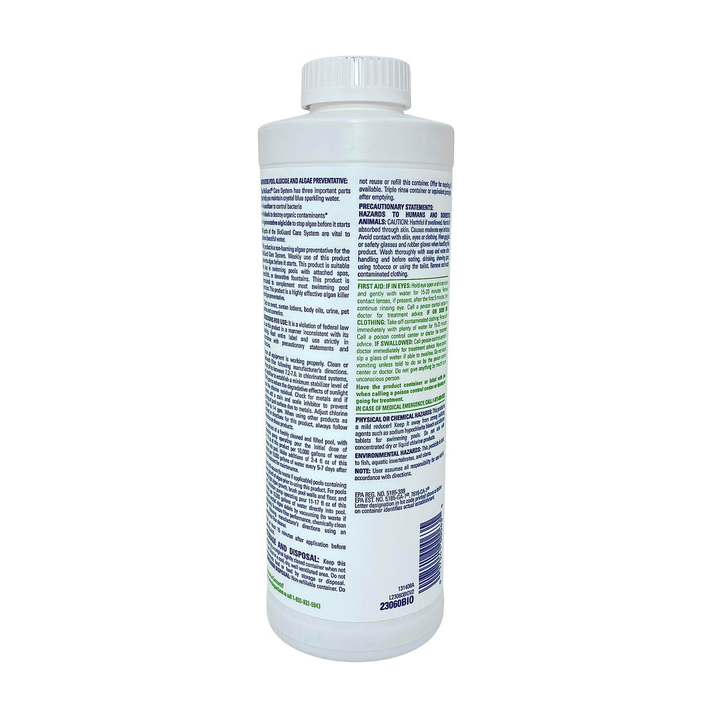 BioGuard Algae All 60 non-foaming algae preventative packaging and label details