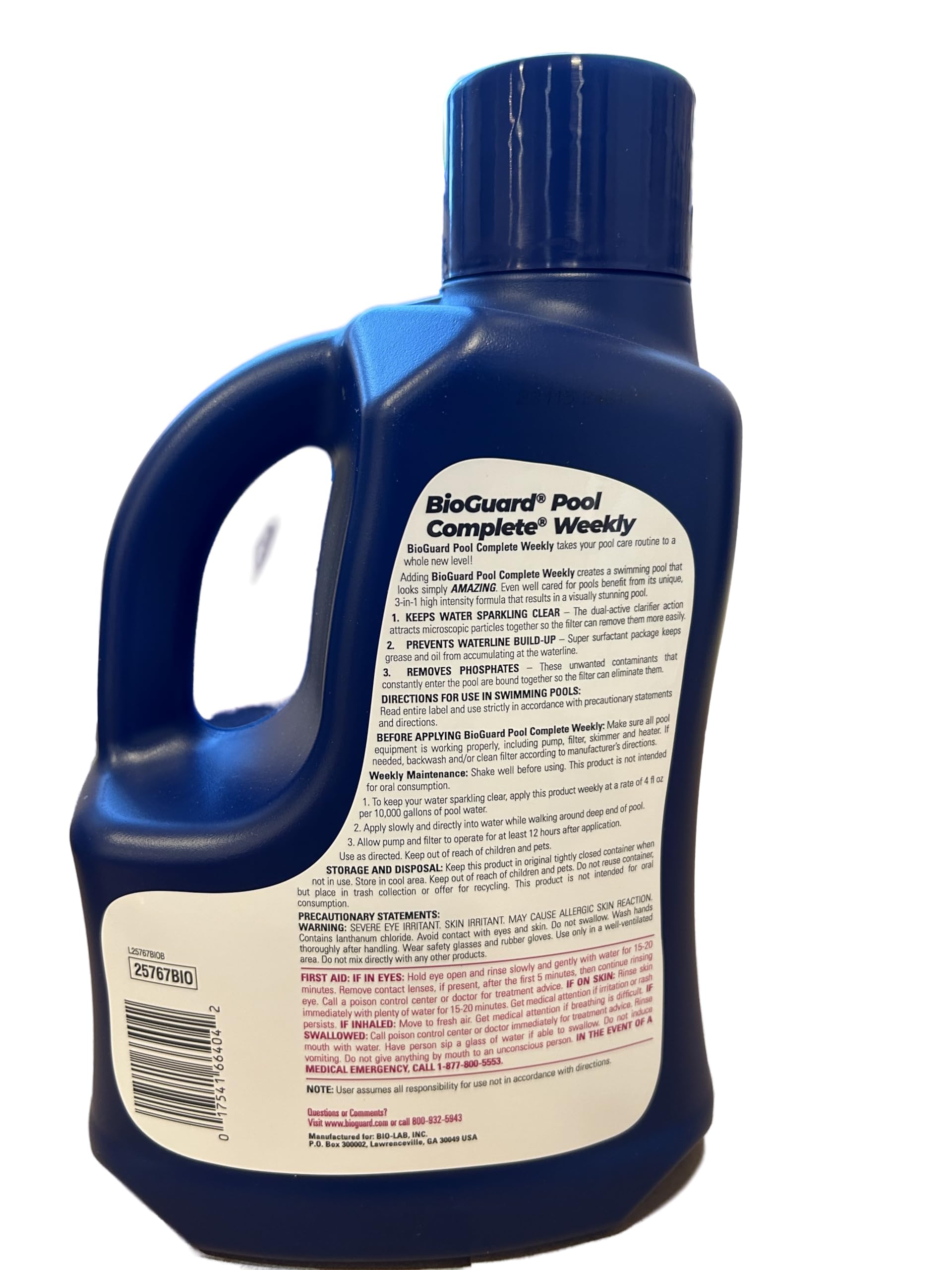 BioGuard Pool Complete Weekly 3 L liquid back view