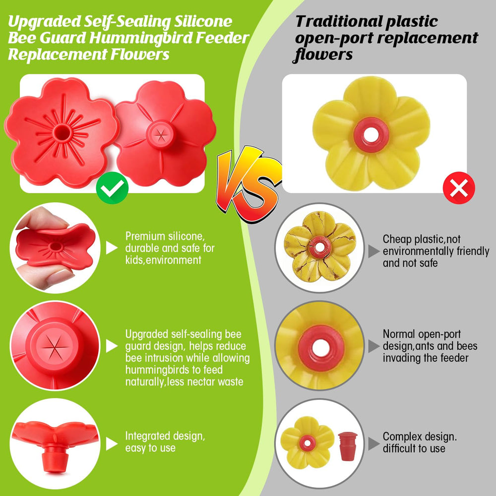 Bionic flower design of Haxmdfa silicone hummingbird feeder replacement