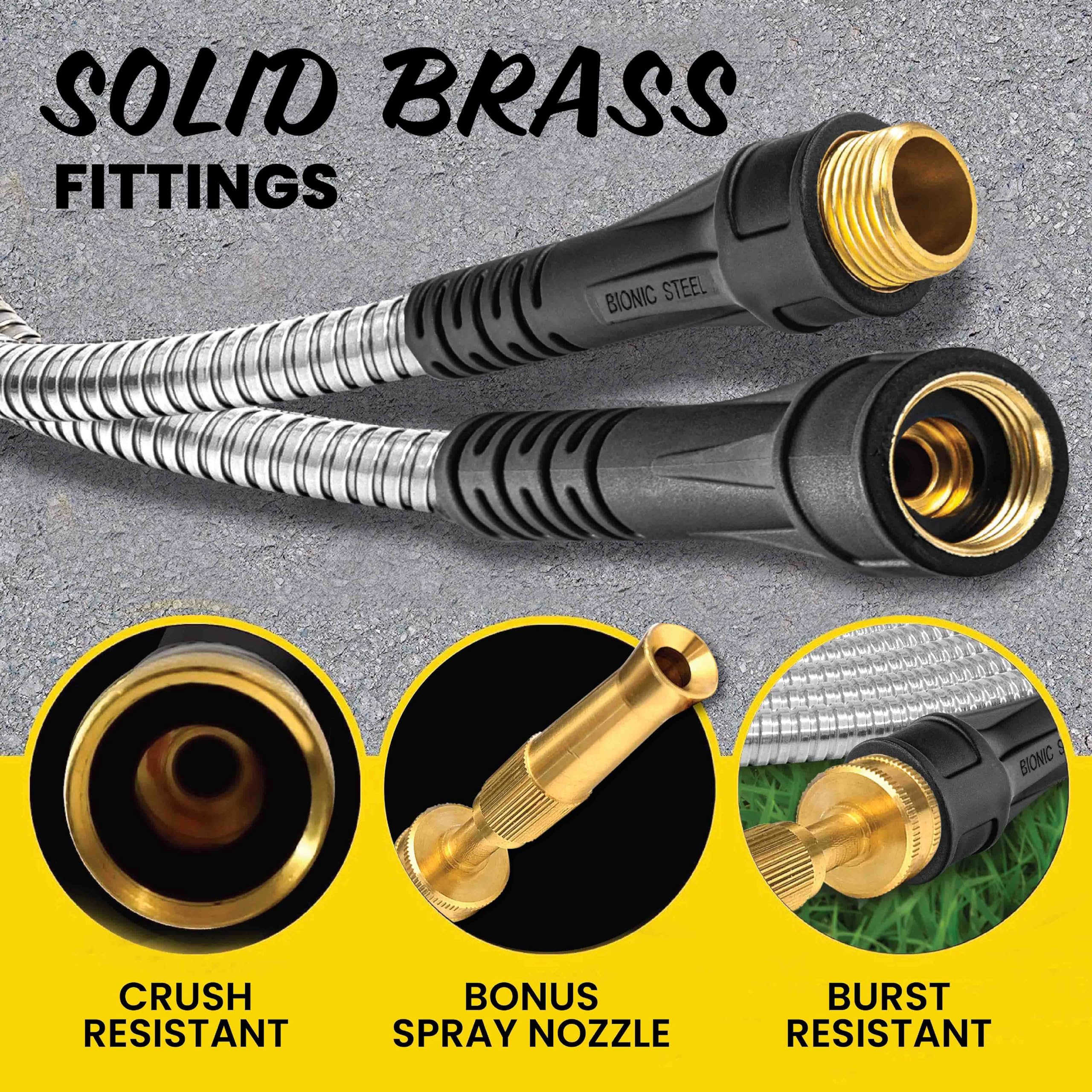 BIONIC STEEL PRO garden hose laid flat on a patio