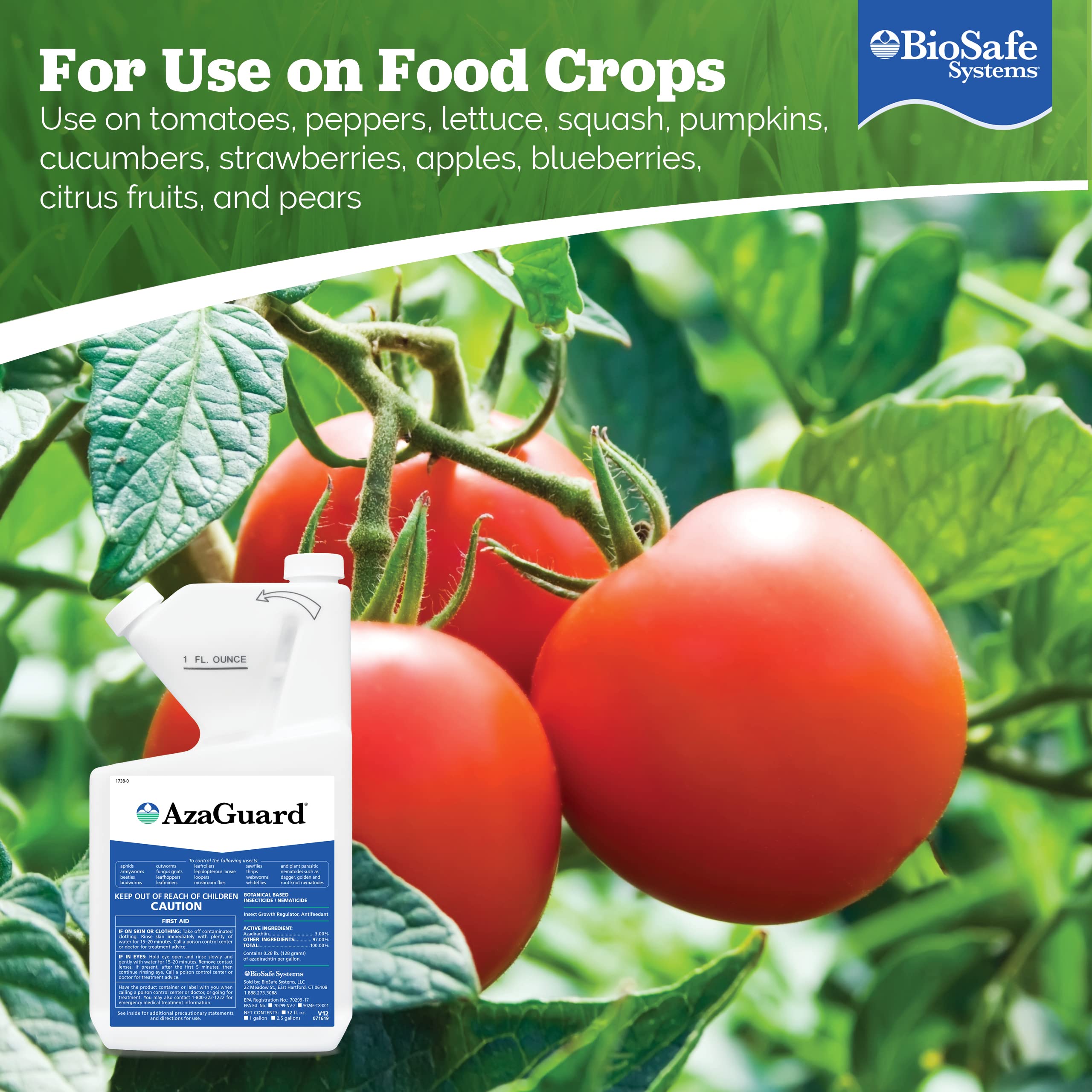 BioSafe Systems AzaGuard 32 oz insecticide application scene in garden
