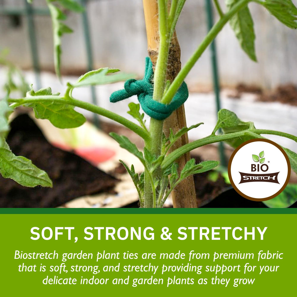 Biostretch garden ties cut to length with plants in garden