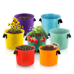 Biotolot 5-Gallon Fabric Grow Bags in mixed colours, front view
