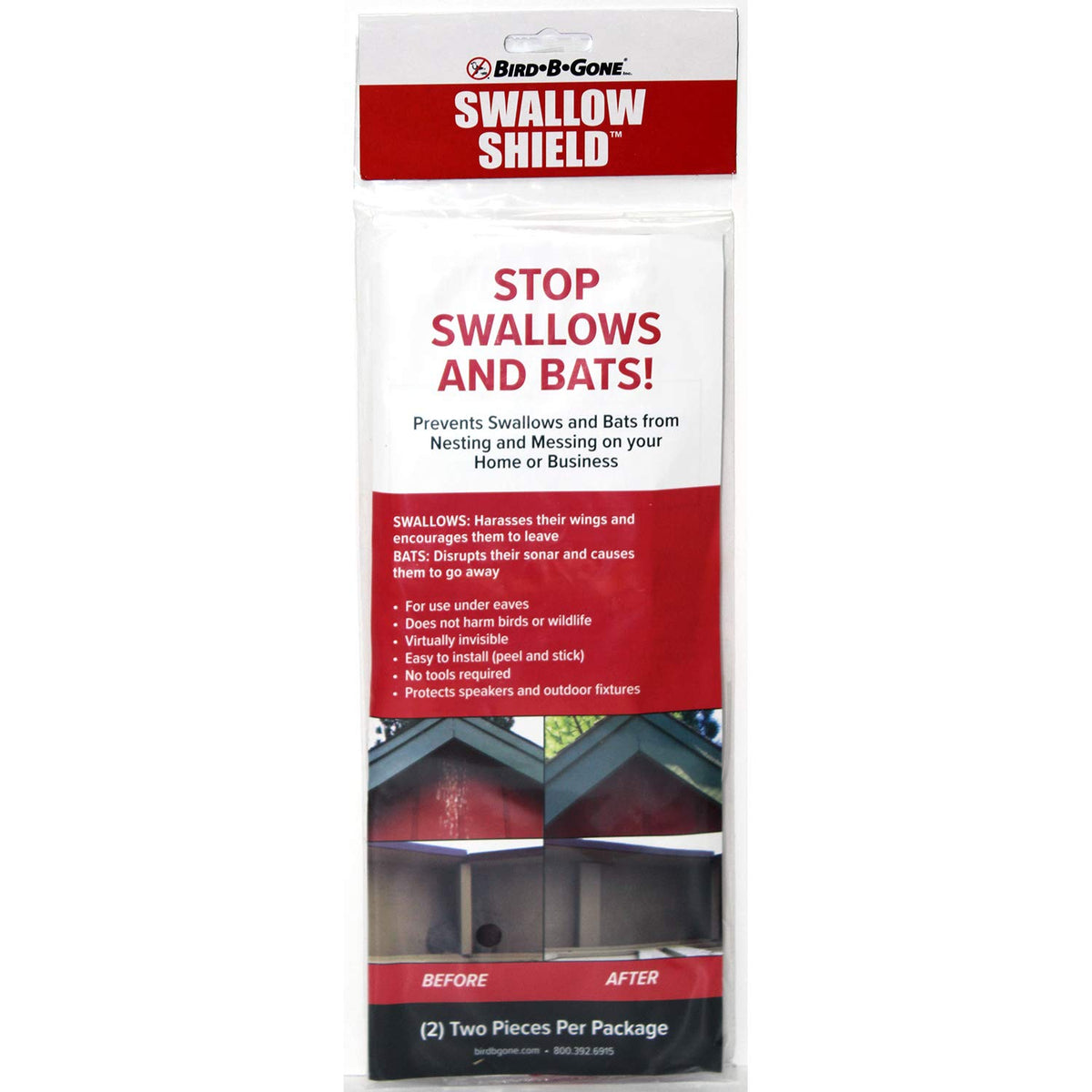 Bird B Gone Swallow Shield 2 Pack clear strips front view