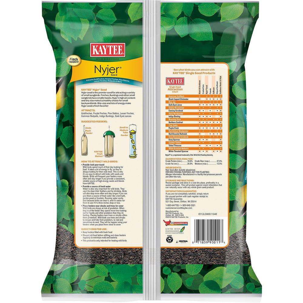 Bird feeder filled with Kaytee Nyjer Seed