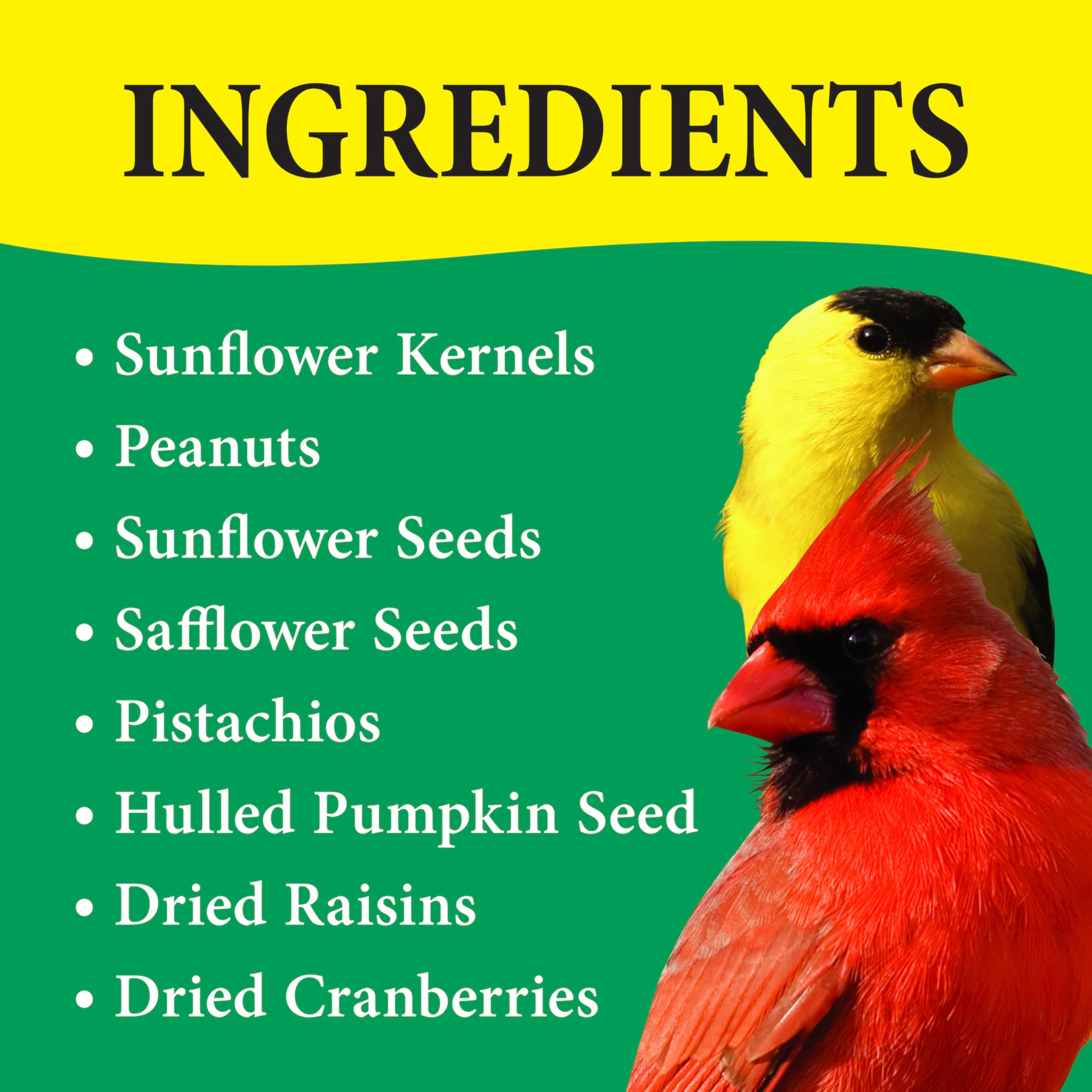 Bird feeder filled with Wild Delight Nut N' Berry mix