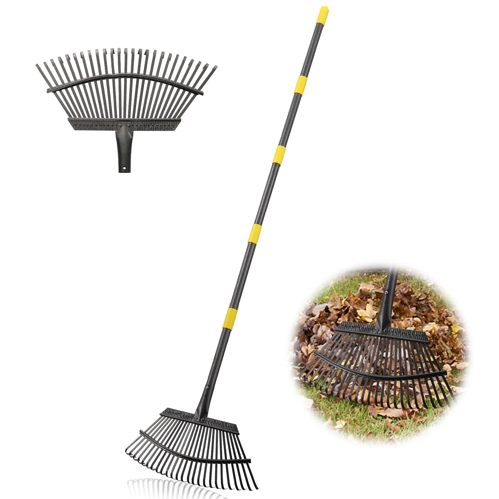 Bird Twig Garden Rake front view showcasing 18-inch head