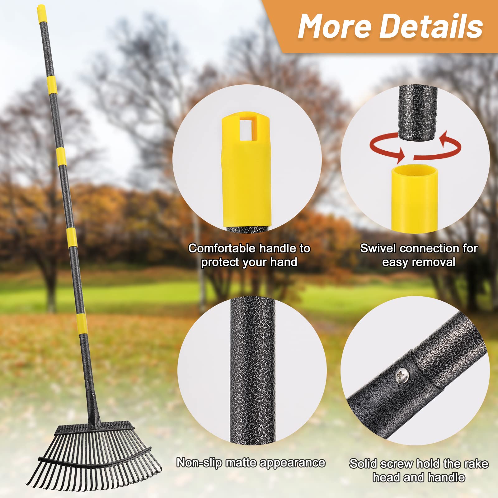 Bird Twig Garden Rake with a built-in hanging hole for storage