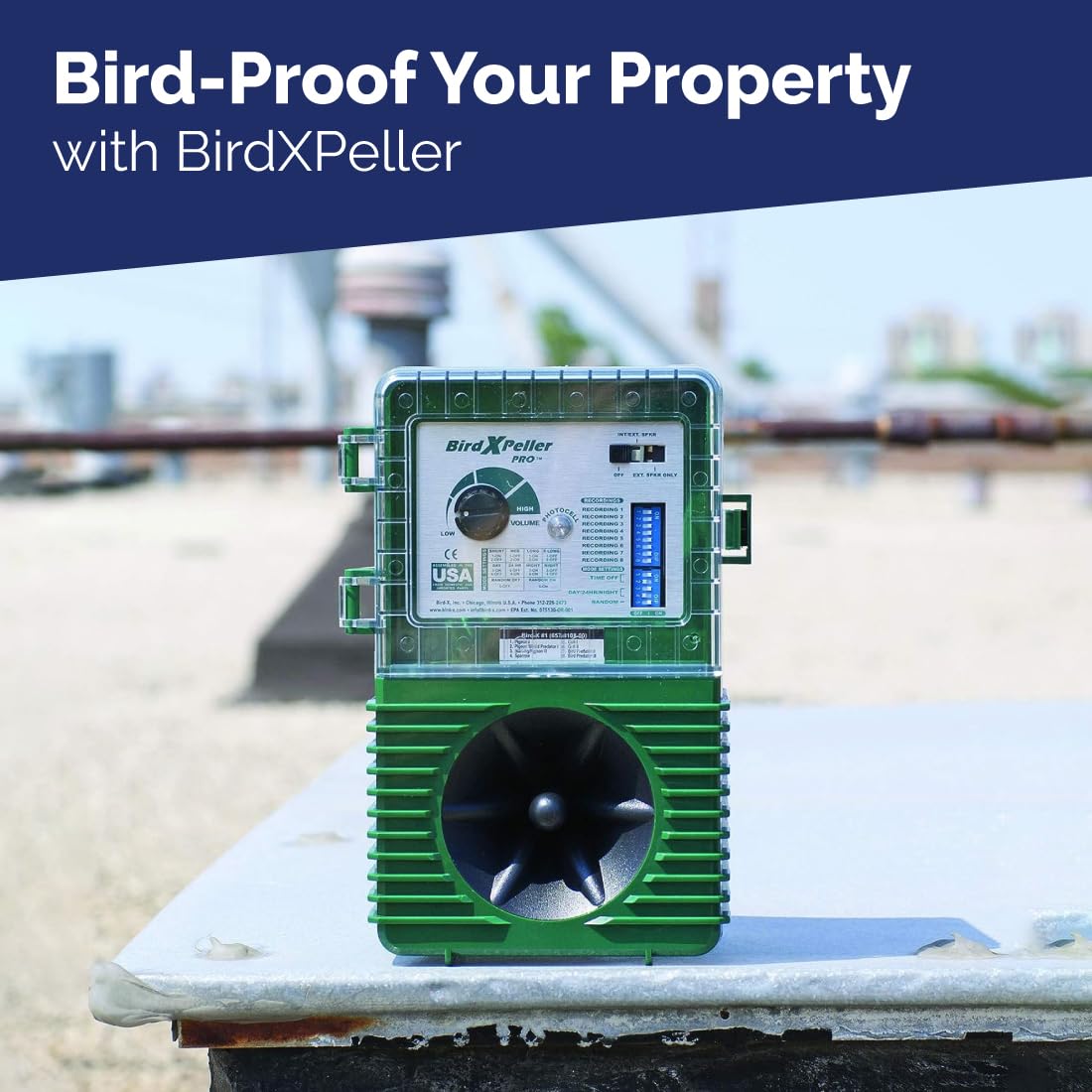Bird-X BirdXPeller Pro detailed view of speaker