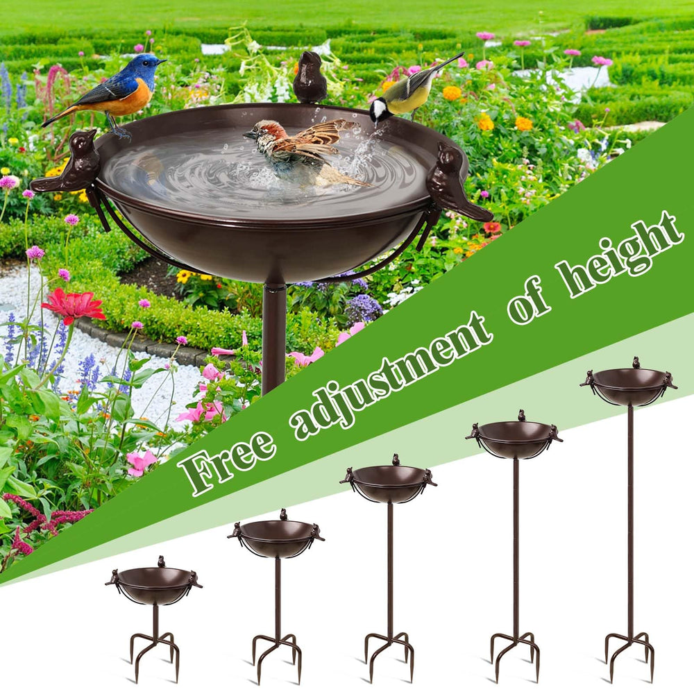 Birdbath components before installation
