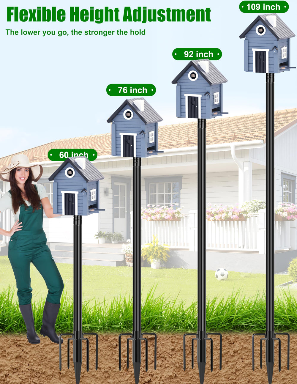 Birdhouse mounted on XDW-GIFTS Bird House Pole