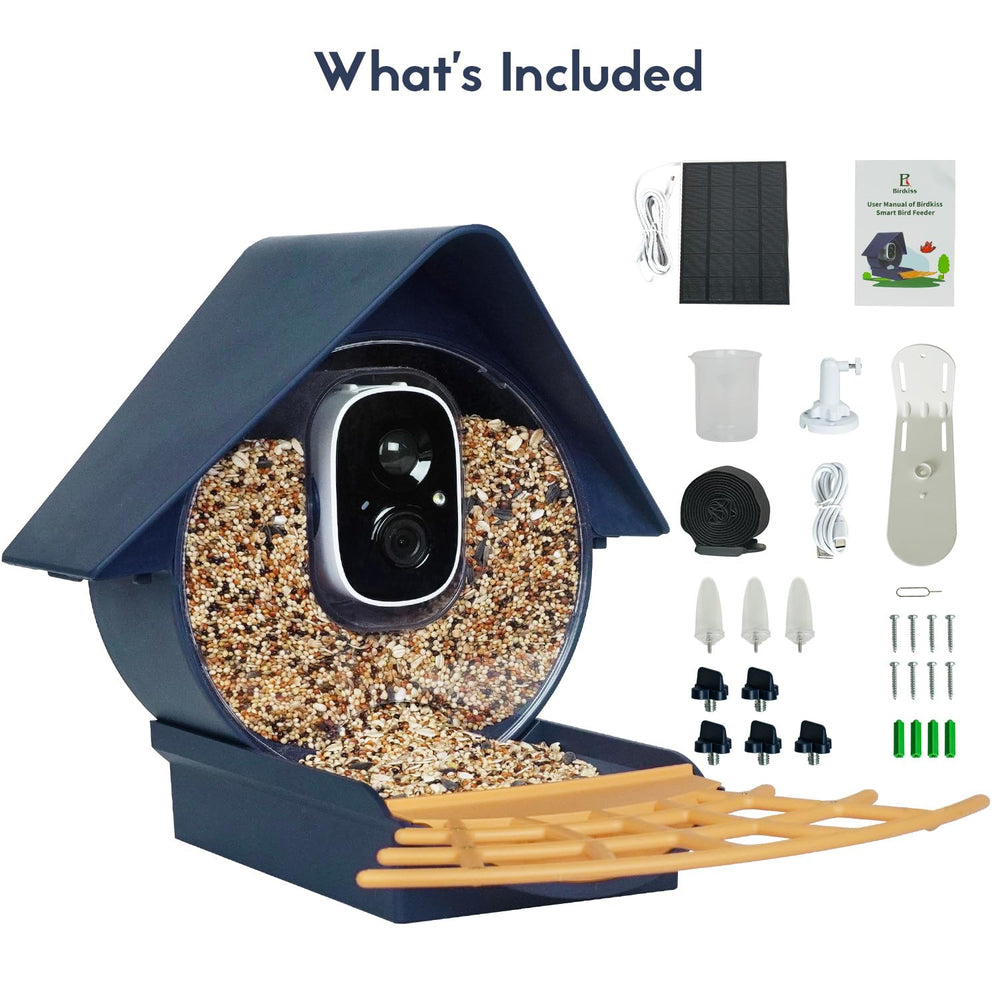 Birdkiss Smart Bird Feeder packaging with components