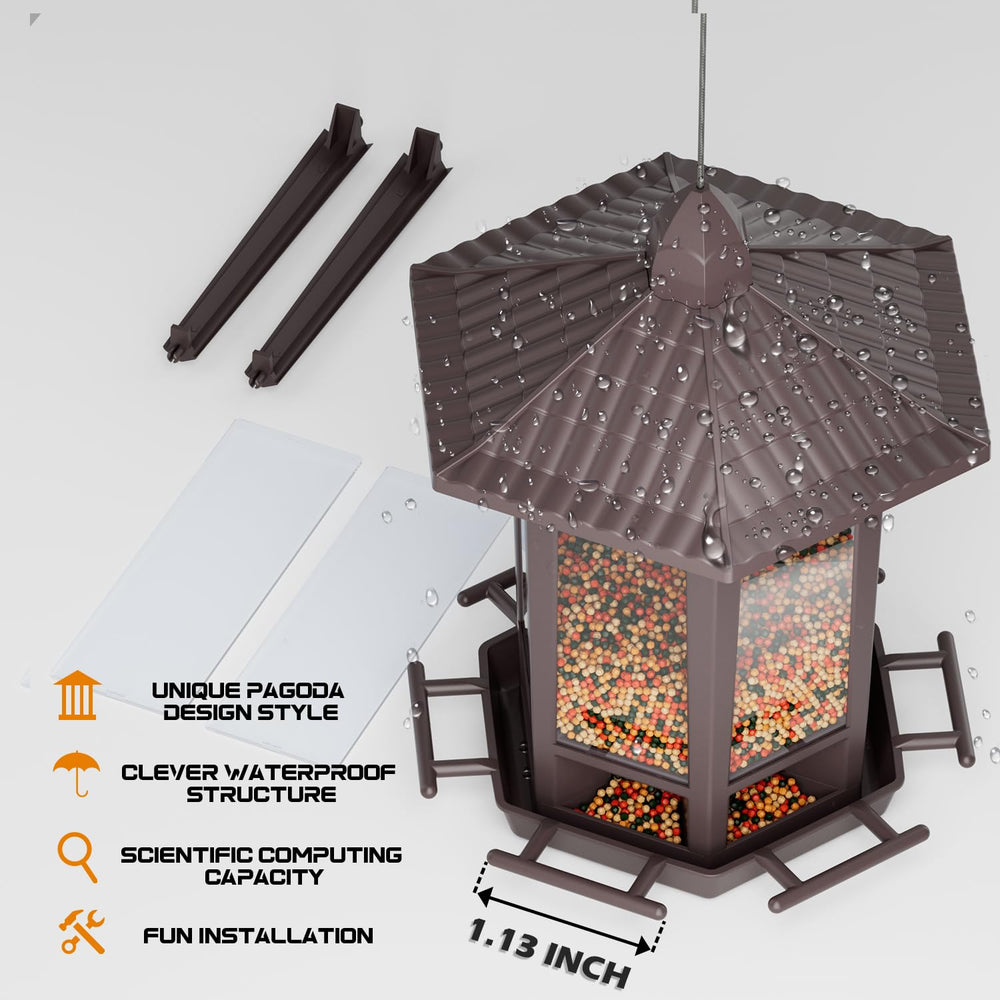 Birdream Bird Feeder filled with sunflower seeds