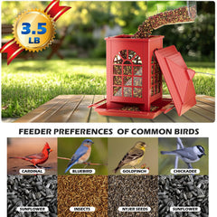 Birdream bird feeder side view with clear panels