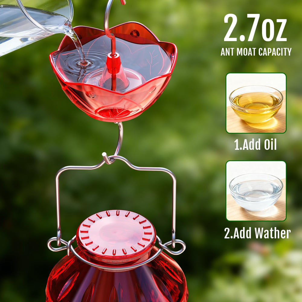 Birdream Hummingbird Feeder side view showing geometric glass design