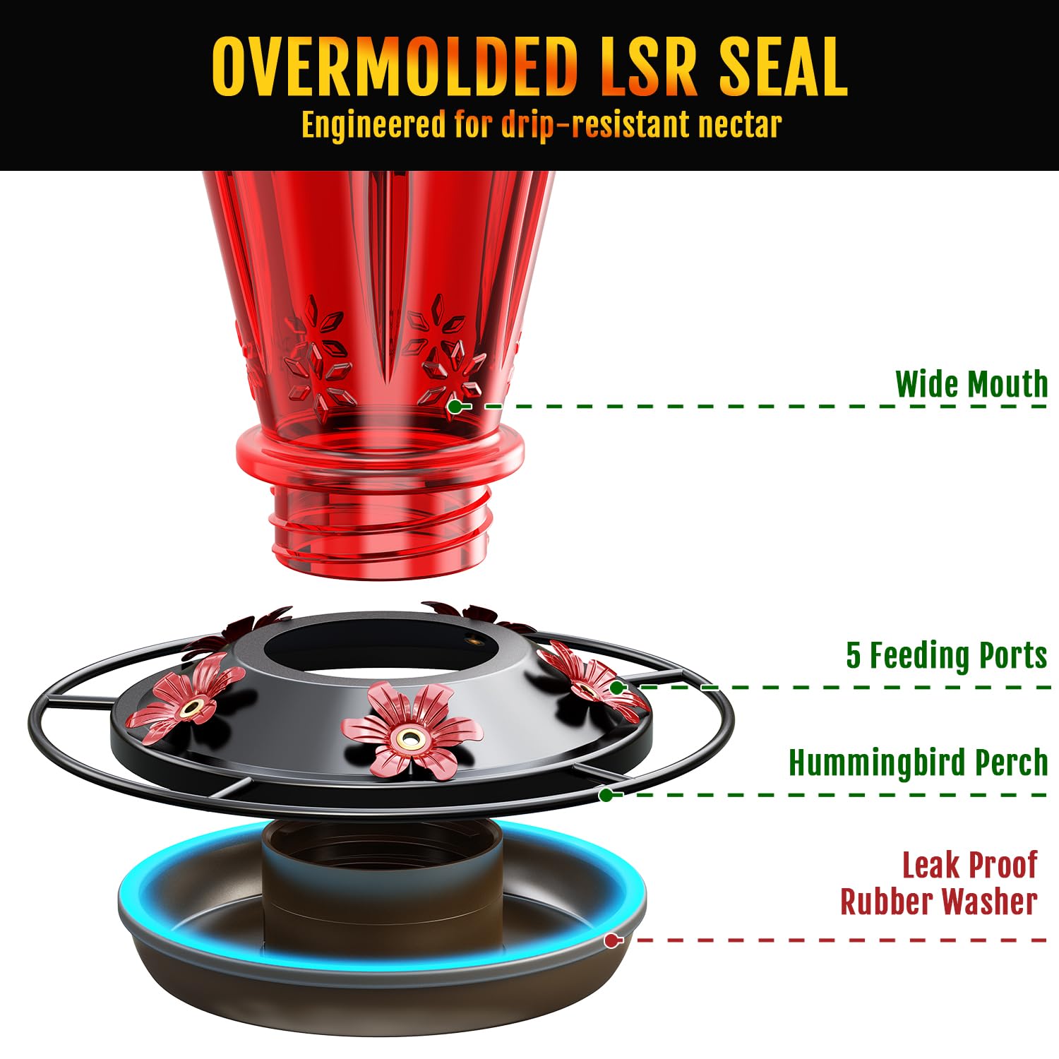 Birdream Hummingbird Feeder with included cleaning brush