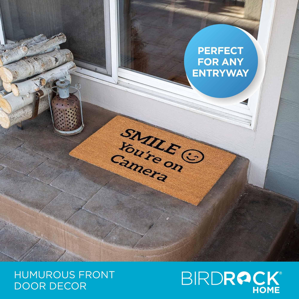 BIRDROCK HOME Doormat laying flat with strong bristles visible