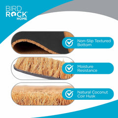 BIRDROCK HOME Doormat with a black border on a porch