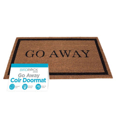 BIRDROCK HOME Go Away Coir Doormat front view with black border