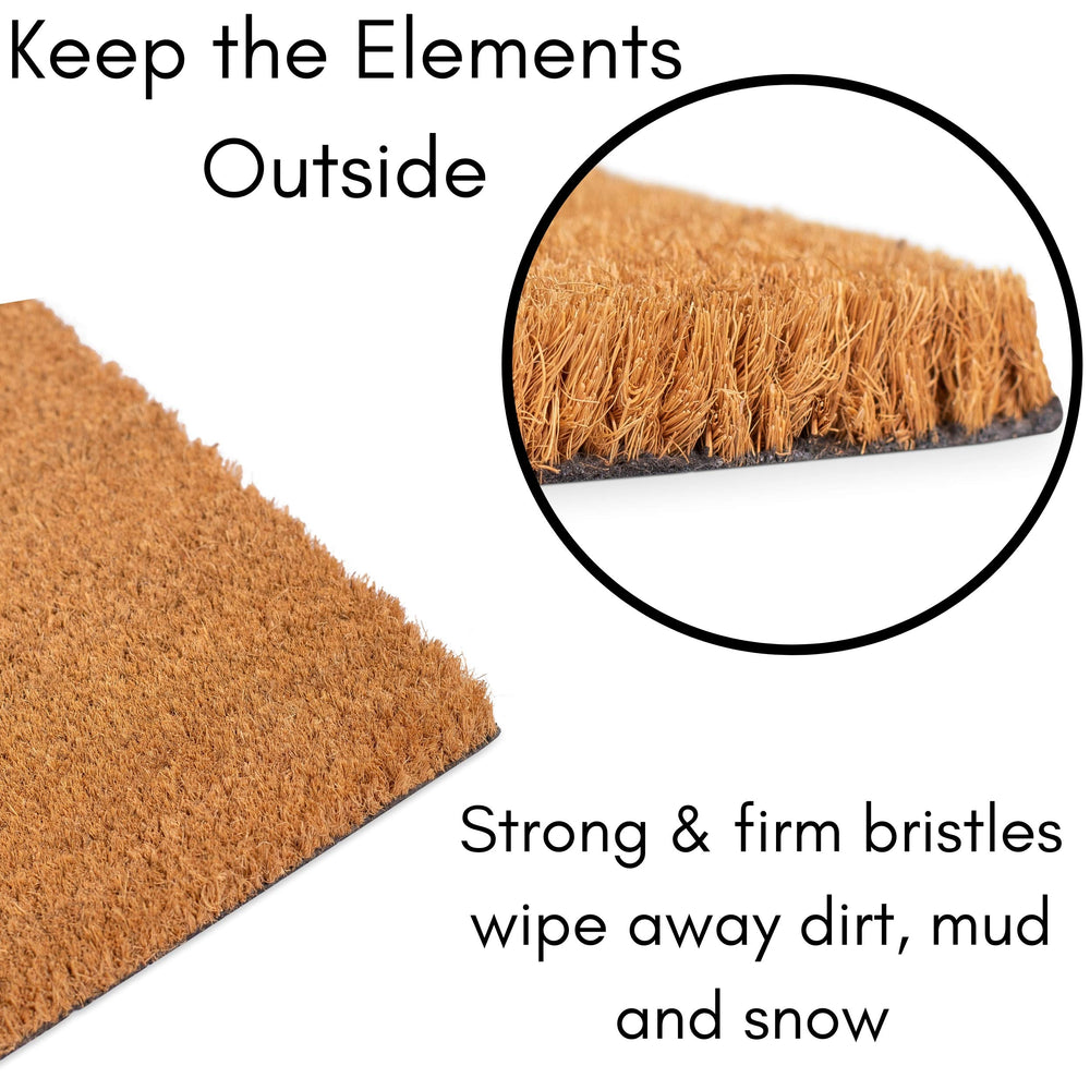 BIRDROCK HOME Go Away Coir Doormat packaging display