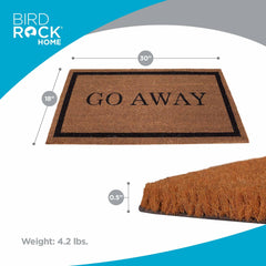 BIRDROCK HOME Go Away Coir Doormat side view showcasing natural coir material