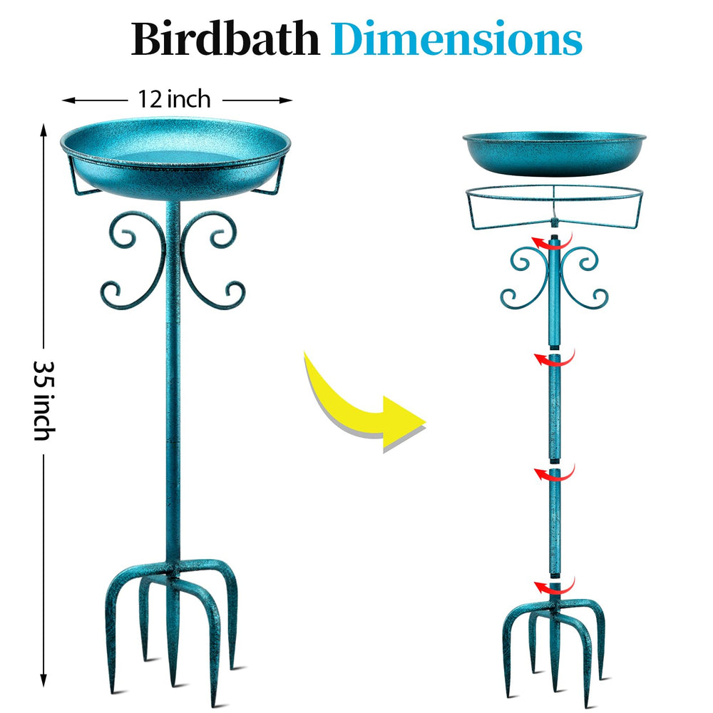 Birds enjoying the Daoeny Bird Bath outdoors