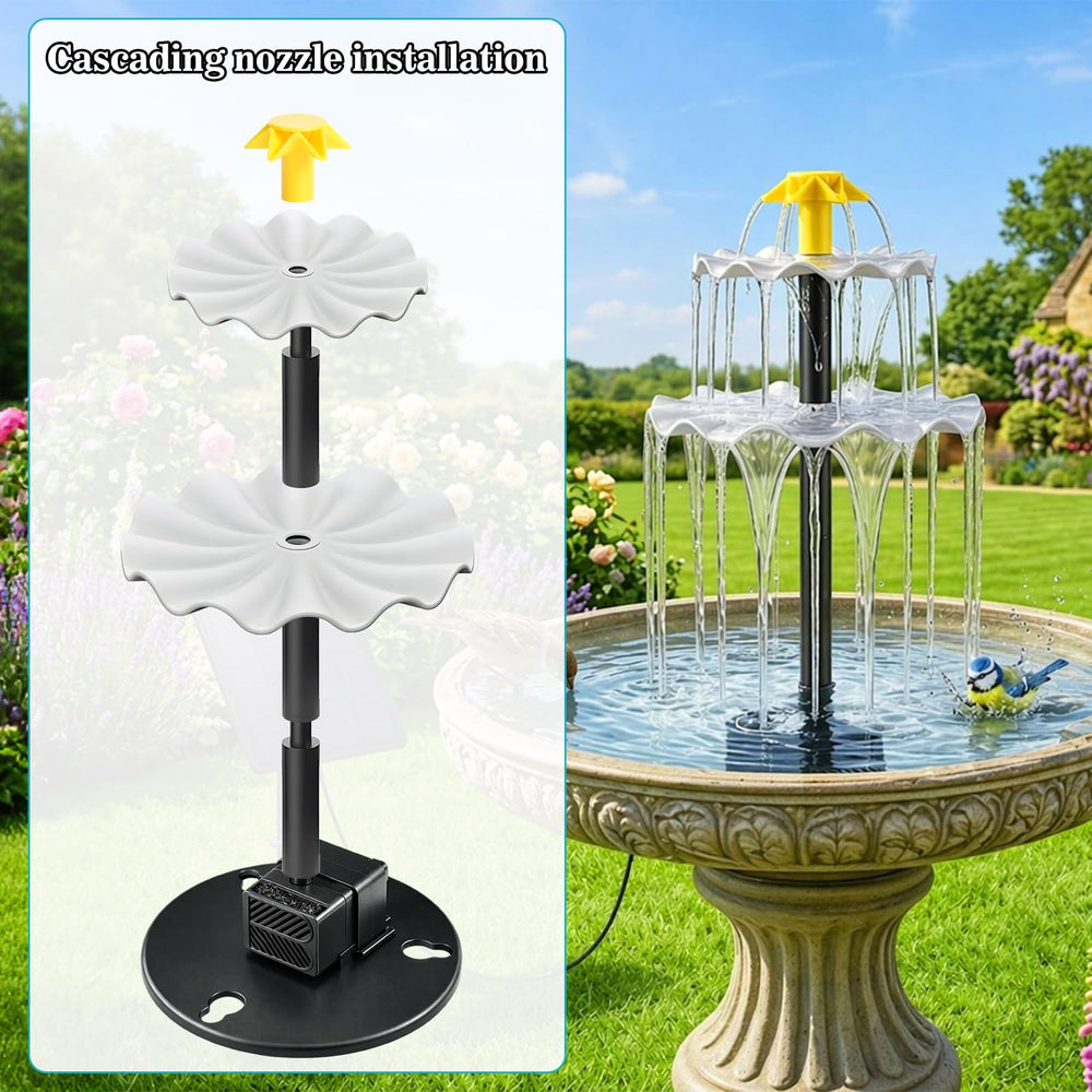 Birds enjoying the water from DDcafor Solar Water Fountain